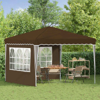 Produktbild för Pop-up Partytält 288 x 288 x 245 cm Taupe Oxford Tyg