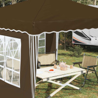 Produktbild för Pop-up Partytält 288 x 288 x 245 cm Taupe Oxford Tyg