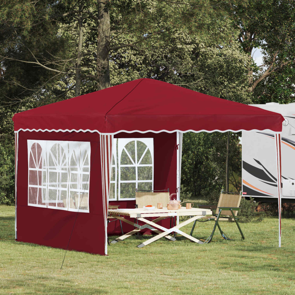 Produktbild för Pop-up Partytält 288 x 288 x 245 cm Vinröd Oxford Tyg
