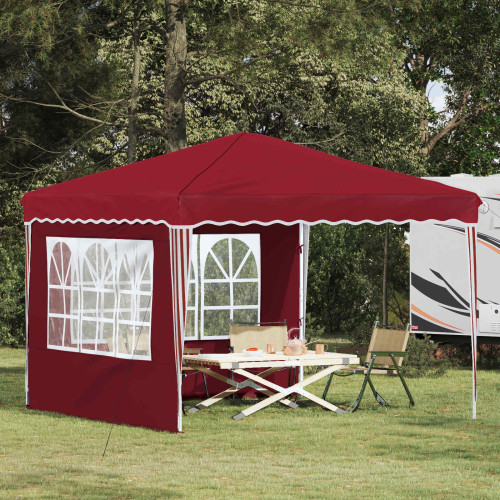vidaXL Pop-up Partytält 288 x 288 x 245 cm Vinröd Oxford Tyg