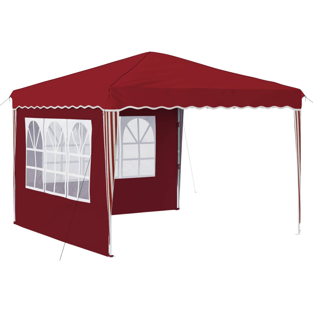 Produktbild för Pop-up Partytält 288 x 288 x 245 cm Vinröd Oxford Tyg