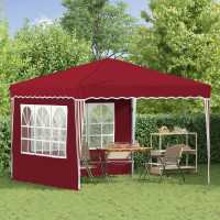 Produktbild för Pop-up Partytält 288 x 288 x 245 cm Vinröd Oxford Tyg