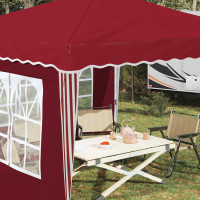 Produktbild för Pop-up Partytält 288 x 288 x 245 cm Vinröd Oxford Tyg