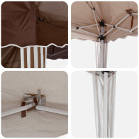 Produktbild för Pop-up Partytält 288 x 288 x 245 cm Brun Oxford Tyg
