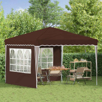 Produktbild för Pop-up Partytält 288 x 288 x 245 cm Brun Oxford Tyg