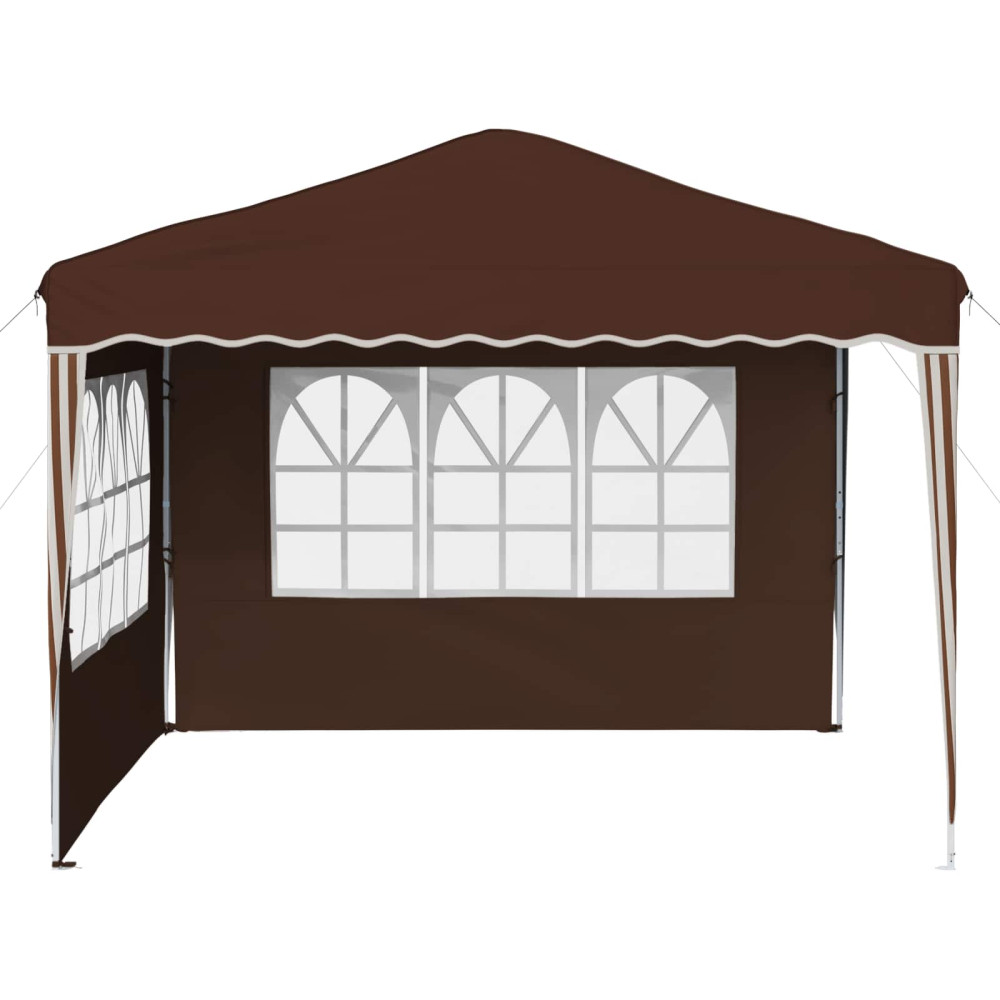 Produktbild för Pop-up Partytält 288 x 288 x 245 cm Brun Oxford Tyg