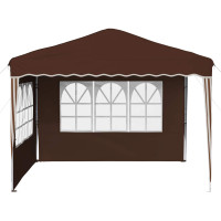 Produktbild för Pop-up Partytält 288 x 288 x 245 cm Brun Oxford Tyg