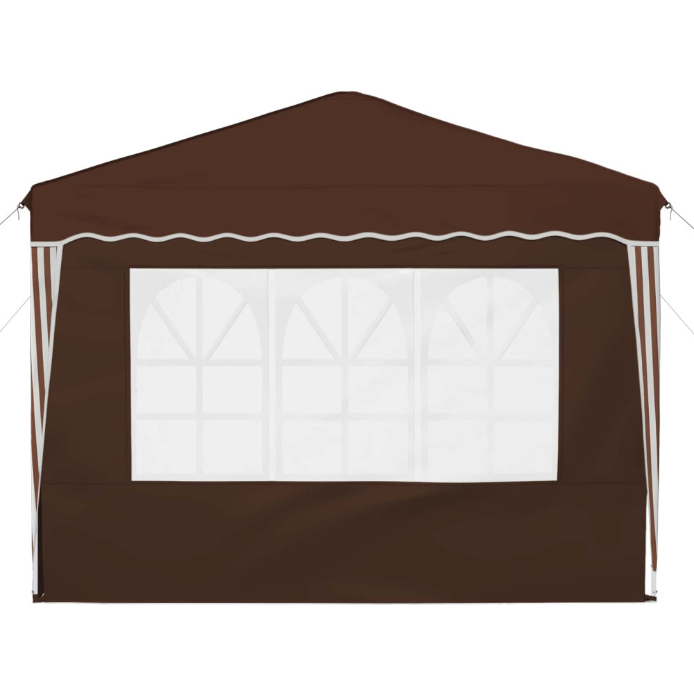 Produktbild för Pop-up Partytält 288 x 288 x 245 cm Brun Oxford Tyg