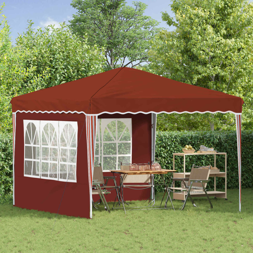 Produktbild för Pop-up Partytält 288 x 288 x 245 cm Terracotta Oxford Tyg