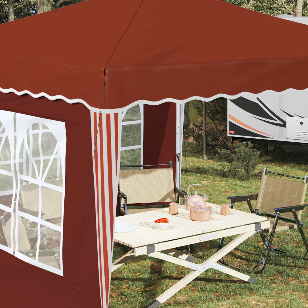 Produktbild för Pop-up Partytält 288 x 288 x 245 cm Terracotta Oxford Tyg