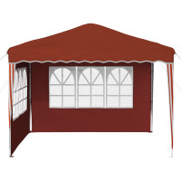 Produktbild för Pop-up Partytält 288 x 288 x 245 cm Terracotta Oxford Tyg