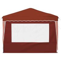 Produktbild för Pop-up Partytält 288 x 288 x 245 cm Terracotta Oxford Tyg