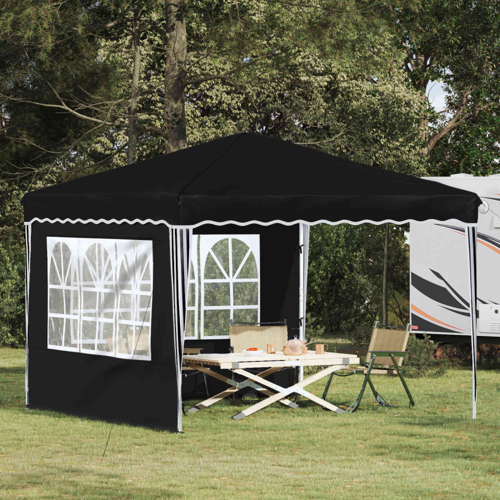 Produktbild för Pop-up Partytält 288 x 288 x 245 cm Svart Oxford Tyg