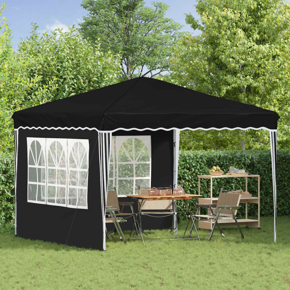 Produktbild för Pop-up Partytält 288 x 288 x 245 cm Svart Oxford Tyg
