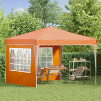 Produktbild för Pop-up Partytält 288 x 288 x 245 cm Orange Oxford Tyg