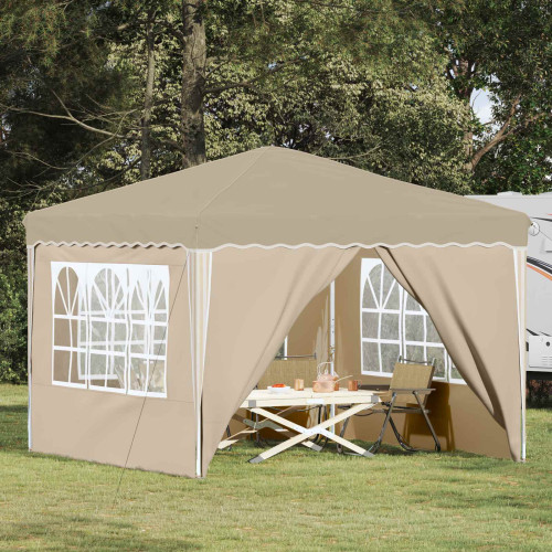 vidaXL Pop-up Partytält 288 x 288 x 245 cm Gräddvit Oxford Tyg