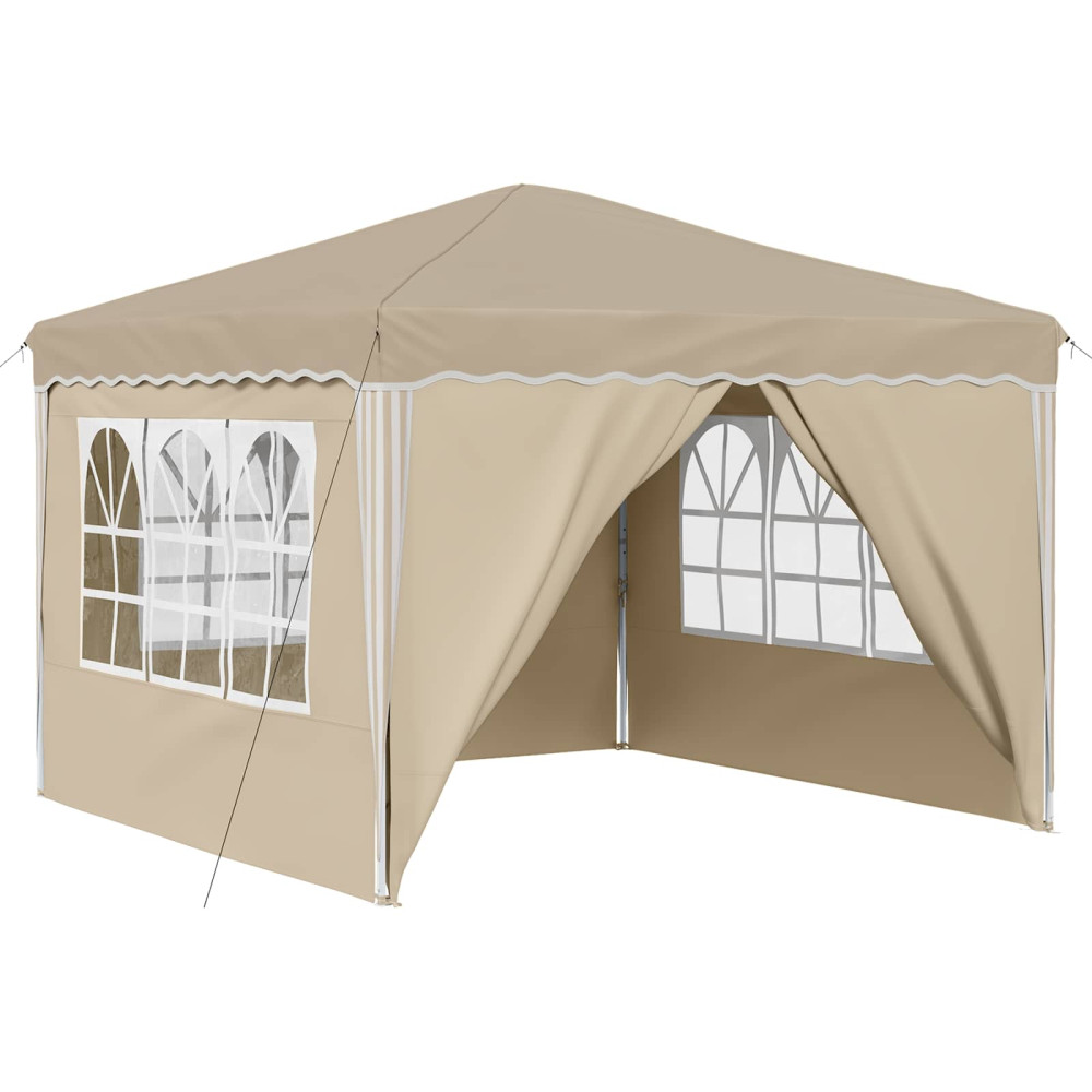 Produktbild för Pop-up Partytält 288 x 288 x 245 cm Gräddvit Oxford Tyg