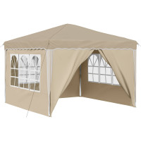 Produktbild för Pop-up Partytält 288 x 288 x 245 cm Gräddvit Oxford Tyg