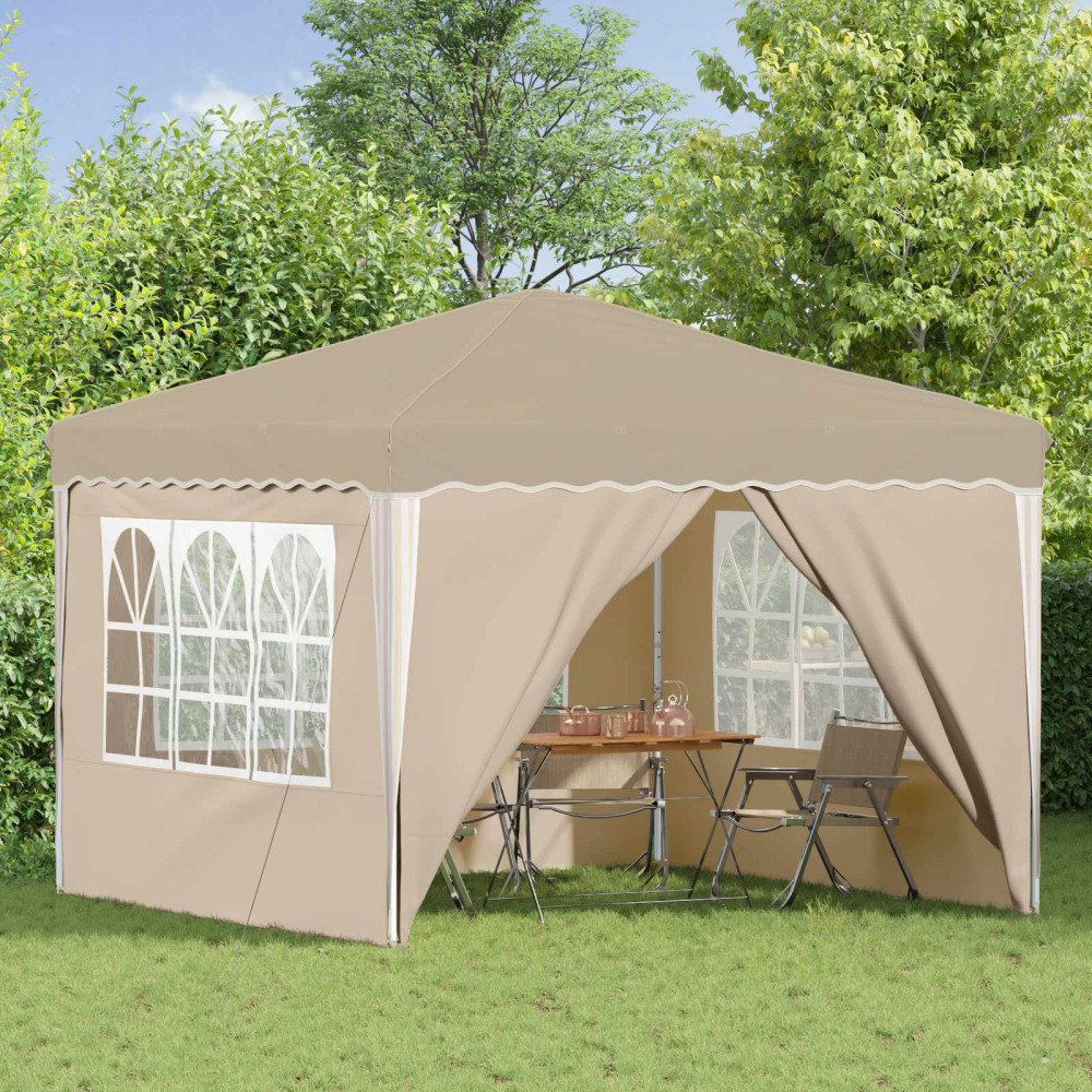Produktbild för Pop-up Partytält 288 x 288 x 245 cm Gräddvit Oxford Tyg