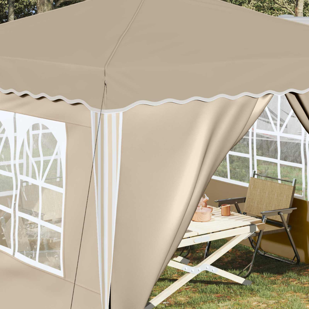 Produktbild för Pop-up Partytält 288 x 288 x 245 cm Gräddvit Oxford Tyg