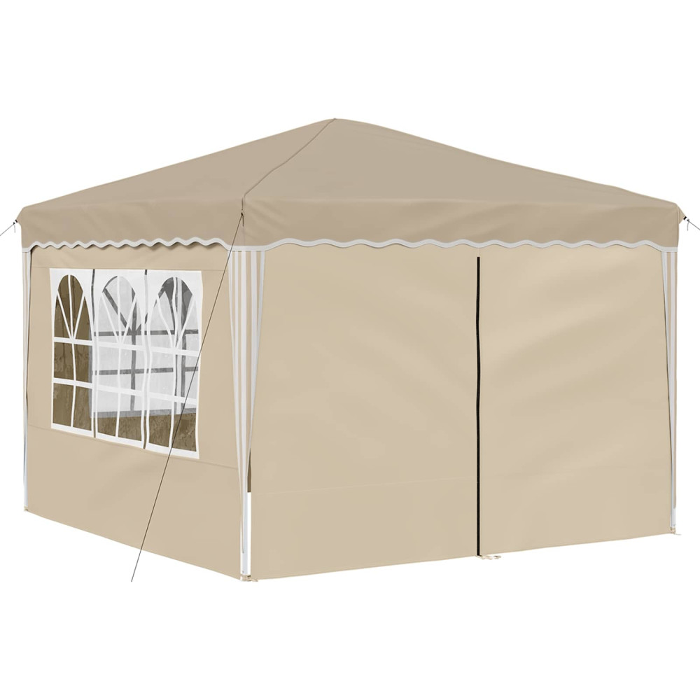Produktbild för Pop-up Partytält 288 x 288 x 245 cm Gräddvit Oxford Tyg