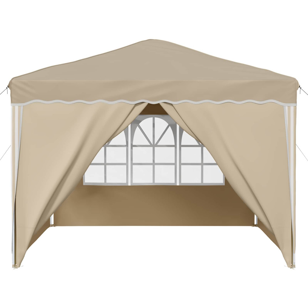 Produktbild för Pop-up Partytält 288 x 288 x 245 cm Gräddvit Oxford Tyg