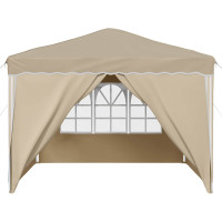 Produktbild för Pop-up Partytält 288 x 288 x 245 cm Gräddvit Oxford Tyg