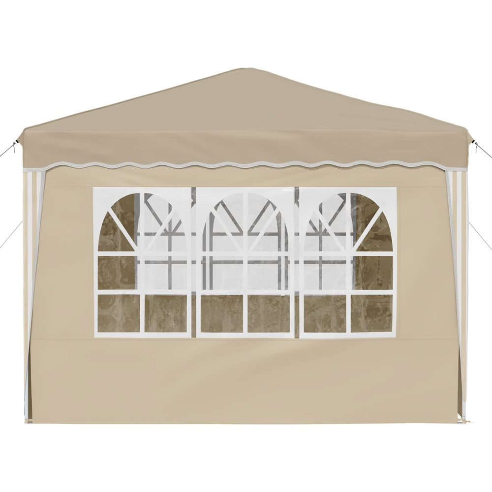 Produktbild för Pop-up Partytält 288 x 288 x 245 cm Gräddvit Oxford Tyg