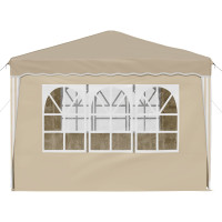 Produktbild för Pop-up Partytält 288 x 288 x 245 cm Gräddvit Oxford Tyg