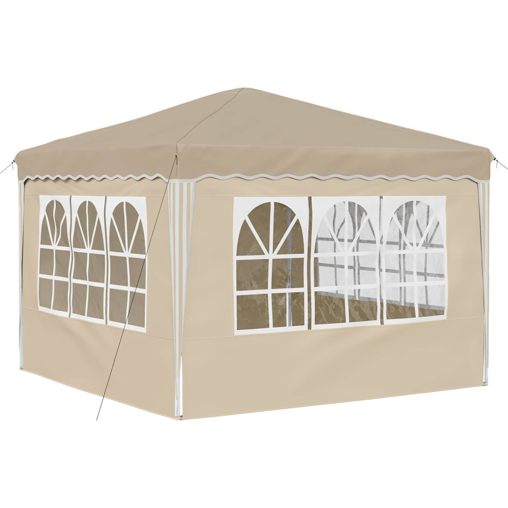 Produktbild för Pop-up Partytält 288 x 288 x 245 cm Gräddvit Oxford Tyg
