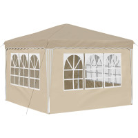 Produktbild för Pop-up Partytält 288 x 288 x 245 cm Gräddvit Oxford Tyg