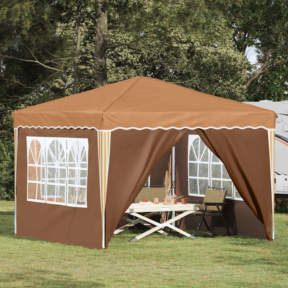Produktbild för Pop-up Partytält 288 x 288 x 245 cm Beige Oxford Tyg