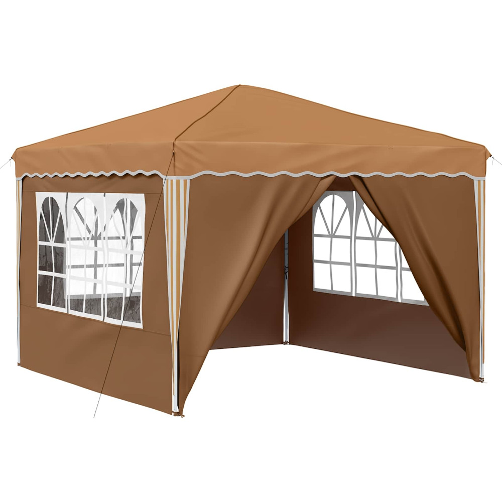 Produktbild för Pop-up Partytält 288 x 288 x 245 cm Beige Oxford Tyg