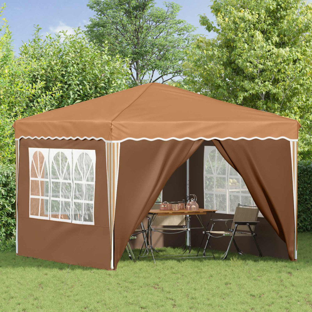 Produktbild för Pop-up Partytält 288 x 288 x 245 cm Beige Oxford Tyg