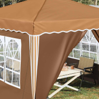 Produktbild för Pop-up Partytält 288 x 288 x 245 cm Beige Oxford Tyg