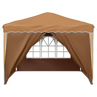 Produktbild för Pop-up Partytält 288 x 288 x 245 cm Beige Oxford Tyg