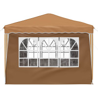 Produktbild för Pop-up Partytält 288 x 288 x 245 cm Beige Oxford Tyg