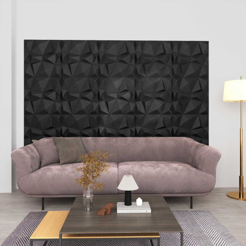 vidaXL Väggpaneler 48 pcs Diamond Svart 50 x 50 cm XPS Skum
