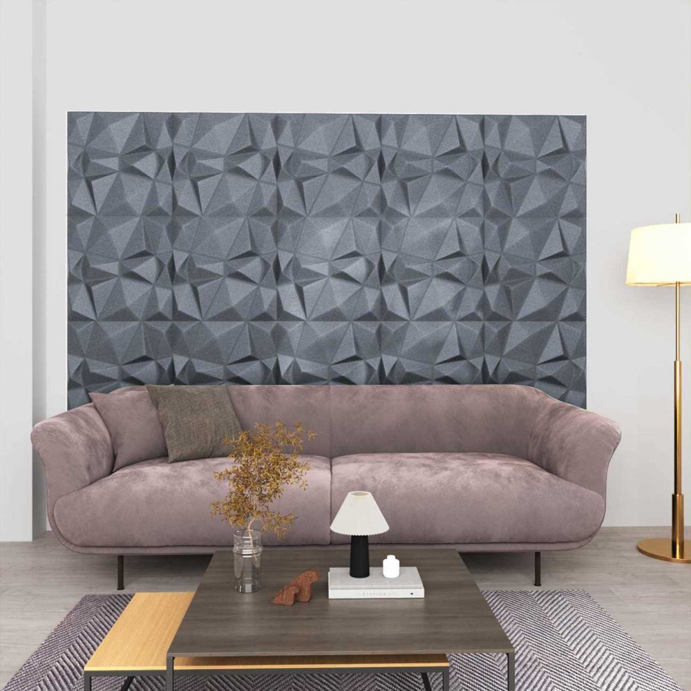 Produktbild för Väggpaneler 48 pcs Diamond Grå 50 x 50 cm XPS Skum