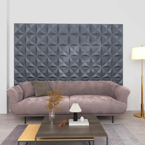 vidaXL Väggpaneler 24 pcs Origami Grå 50 x 50 cm XPS Skum