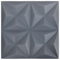 Produktbild för Väggpaneler 24 pcs Origami Grå 50 x 50 cm XPS Skum