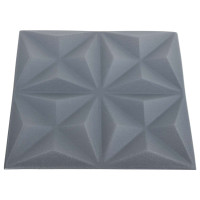 Produktbild för Väggpaneler 48 pcs Origami Grå 50 x 50 cm XPS Skum