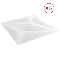Produktbild för Väggpaneler Stjärna 12 pcs Vit Star 50 x 50 cm XPS Skum