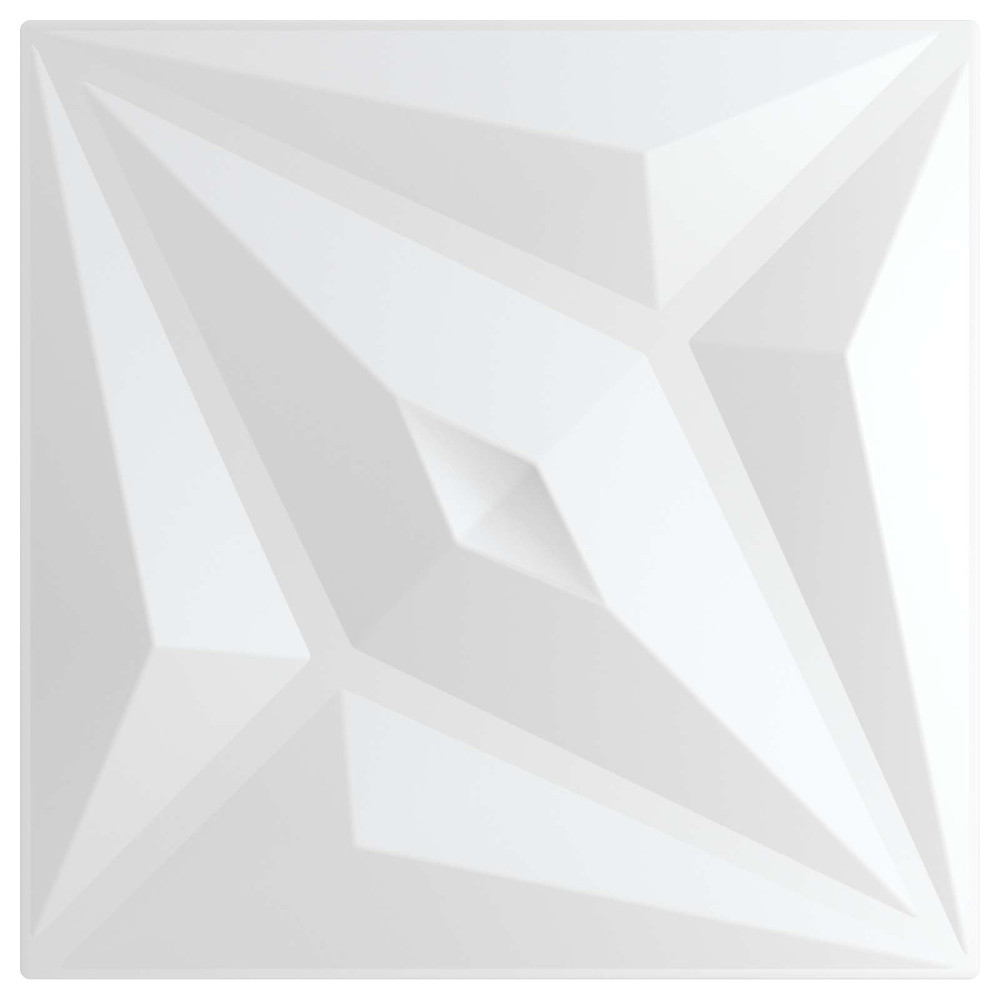 Produktbild för Väggpaneler Stjärna 12 pcs Vit Star 50 x 50 cm XPS Skum