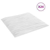 Produktbild för Väggpaneler 24 pcs Vit Sten 50 x 50 cm XPS Skum