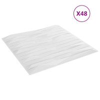 Produktbild för Väggpaneler 48 pcs Vit Sten 50 x 50 cm XPS Skum