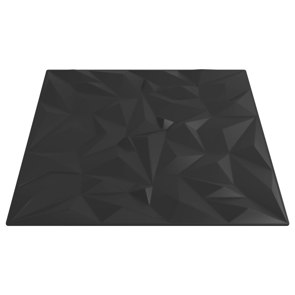 Produktbild för Väggpaneler 24 pcs Svart 50 x 50 cm XPS Skum