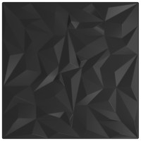 Produktbild för Väggpaneler 24 pcs Svart 50 x 50 cm XPS Skum