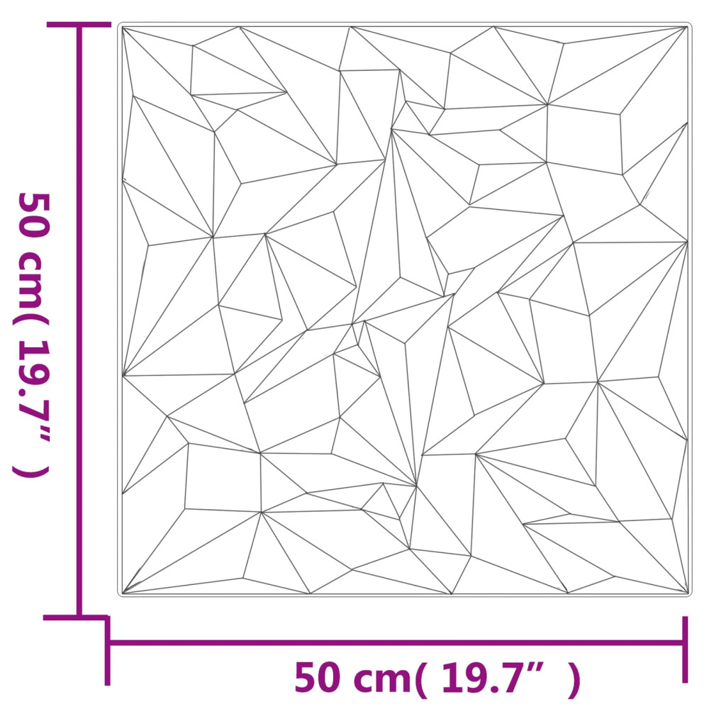 Produktbild för Väggpaneler 48 pcs Svart 50 x 50 cm XPS Skum