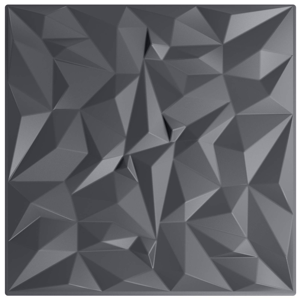 Produktbild för Väggpaneler 12 pcs Amethyst Grå 50 x 50 cm XPS Skum